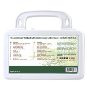 Landscaper's First Aid Kit - 10 Unit - 103 Piece - Plastic Case w/ Gasket