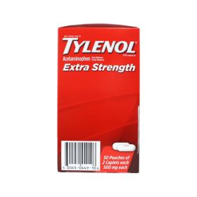 Extra-Strength Tylenol, 100/box - 500 mg