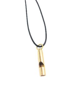 Emergency Whistle With Black Wax Rope Whistle Pendant Necklace