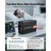 Pure Sine Wave 1500W Power Inverter, 12V DC to 120V AC, Car Charger Converter with Remote Control, USB & Type-C Ports, 4 AC Outlets
