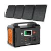 200W Portable Power Station;  FlashFish 40800mAh Solar Generator with 60W 18V ETFE Foldable Portable Solar Panel