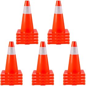 20Pack 18" Traffic Cones, Safety Road Parking Cones PVC Base, Orange Traffic Cone with Reflective Collars