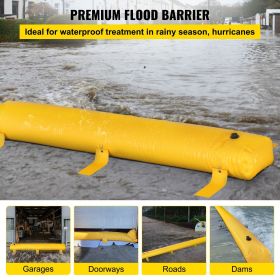 Flood Bag, 24 FT x 20 in  x 12 in Height, Reusable PVC Water Diversion Tubes, Lightweight with Excellent Waterproof Effect Used for Doorways, Garages