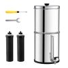 Gravity-fed Water Filter System, 2.25G 304 Stainless-Steel Countertop System, Water Filtration System, Reduces Lead and up to 99% of Chlorine