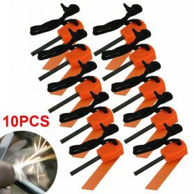 10 pc Fire Starter Flint Steel Striker Ferro Rod Outdoor Camping Survival Kit Tool