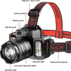 5-Modes LED Headlamp Motion Sensor Headlamp USB Rechargeable Canping Hiking Headlight