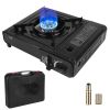 3300W Portable Single Burner Camping Stove Butane Canister/Dual Fuel Burner Piezo Electric Ignition with Automatic Tank Ejection Overpressure Cut Off
