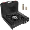3300W Portable Single Burner Camping Stove Butane Canister/Dual Fuel Burner Piezo Electric Ignition with Automatic Tank Ejection Overpressure Cut Off