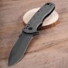 Premium Gray Pocket Knife, 9.5cm Stainless Steel Safe Lock Blade, Ergonomic Anti-Slip Handle