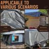 10x12 FT Heavy Duty Tarp, Sivler/Brown, 12 Mil, Water-Proof with Grommets, UV& Tear Resistant