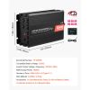 Pure Sine Wave 1500W Power Inverter, 12V DC to 120V AC, Car Charger Converter with Remote Control, USB & Type-C Ports, 4 AC Outlets
