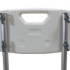 Medical Bathroom Safety Shower Tub Aluminium Alloy Bath Chair Seat Bench with Removable Back White