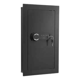 VEVOR Wall Safe, 3-Tier Hidden Wall Mounted Safe with LED Lighting, Password & Key, Q235 Cold-Rolled Steel