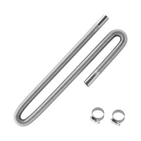 VEVOR Diesel Heater, 47.2 inch Flexible Stainless Steel Exhaust Pipe/Hose Package, w/2 Hose Clamps