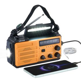 VEVOR Emergency Weather Radio, 8000mAh Battery, FM/AM/WB/NOAA Alert Solar Hand Crank Emergency Radio, Type-C Charging