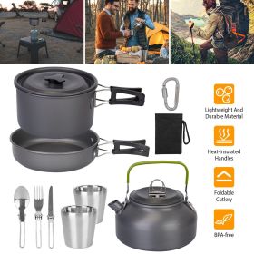 12 Piece Aluminum Pot & Pans Kit - Camping Cookware Set