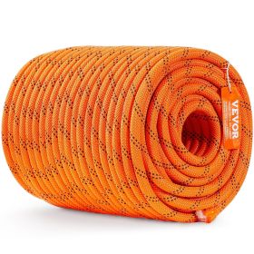 VEVOR Dual-Weave Polyester Cord, 1/2 in x 220 ft, 48-Strand, 8000 LBS Tensile Strength, Multi-Use Outdoor Rope for Camping, Swinging, Rappell