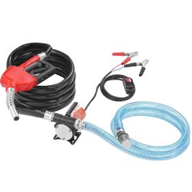 VEVOR Portable 12V DC, 8 GPM 1/6 HP Electric Diesel/Fuel Transfer Pump with Auto Shut-Off Fuel Nozzle