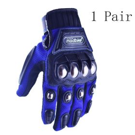 Hot Style Off-Road Motorcycle Riding Gloves Alloy Protective (Option: Blue-XL)