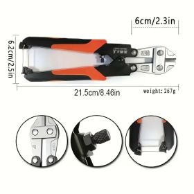 Steel Bar, Wire and Chain Cutters, Steel Bar Cutters, T8 Alloy, 8 -14 IN (Option: 8inchred)