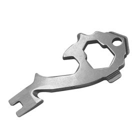 20-in-1 Stainless Steel Multi-Tool for Key Ring, EDC (Option: Silver)