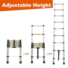 Portable Aluminum Telescoping Ladder (10.5 FT) (Option: EIGHT POINT FIVE INCHES)