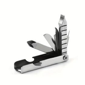 11-in-1 Stainless Steel Multi-Tool w/Folding Knife, Bottle Opener, Screwdriver, Hiking Clip & More - Compact & Portable (Option: 1pc)