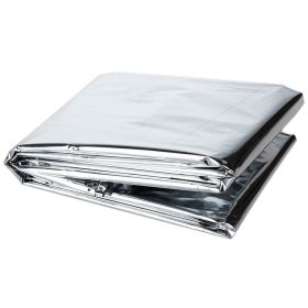 Windproof Emergency Blanket; Outdoor Survival First Aid; Waterproof Foil Thermal Blanket For Camping Hiking (Color: Silvery)
