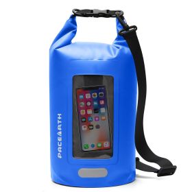Waterproof Dry Bag 10L/20L/30L; Fishing Bag With Clear Phone Case - Keeps Gear Dry (Color: Blue)