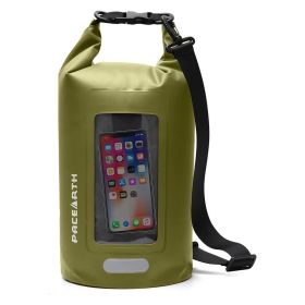 Waterproof Dry Bag 10L/20L/30L; Fishing Bag With Clear Phone Case - Keeps Gear Dry (Color: Green)