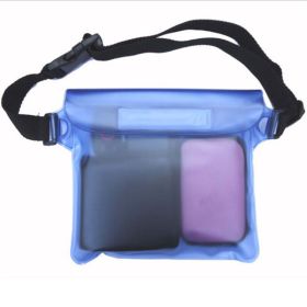 Waterproof Swimming Bag- Shoulder, Waist Pack Bag Mobile Phone Bags Diving Beach Boat Sports (Color: Blue)