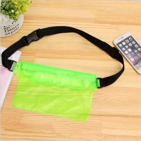 Waterproof Swimming Bag- Shoulder, Waist Pack Bag Mobile Phone Bags Diving Beach Boat Sports (Color: Green)