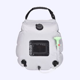 20L Outdoor Portable Bathing/Shower Bag Solar Heated Hiking & Camping Shower Bag, w/Hose, and Switchable Shower Head (Color: White)