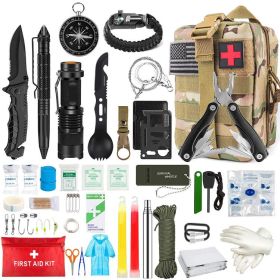 Outdoor SOS Emergency Survival Kit Multifunctional Survival Tool, Tactical Civil Air Defense Combat Readiness Emergency Kit (Color: CP, Ships From: China)