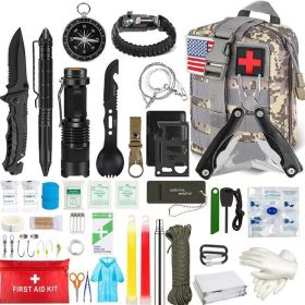 Outdoor SOS Emergency Survival Kit Multifunctional Survival Tool, Tactical Civil Air Defense Combat Readiness Emergency Kit (Color: ACU, Ships From: China)