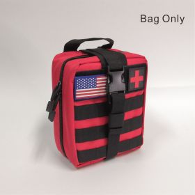MOLLE Tactical First Aid Bag (BAG ONLY) - Detachable Medical Kit for Emergency Supplies for EMT, Survival, and Tactical Gear (Color: Red)