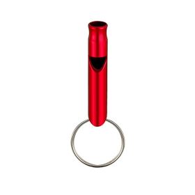 1 pc Aluminum Whistle With Keychain (Color: Red)