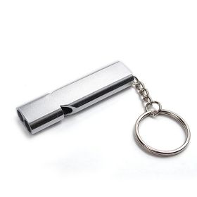 Aluminum Safety Whistle For Outdoor Camping Backpacking Hiking; Emergency Survival Tool (Color: Silvery)