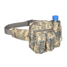 Tactical Denim Waist Bag With Water Bottle Holder For Outdoor Traveling Camping Hunting Cycling (Color: ACU Camouflage)