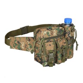 Tactical Denim Waist Bag With Water Bottle Holder For Outdoor Traveling Camping Hunting Cycling (Color: Jungle Digital)