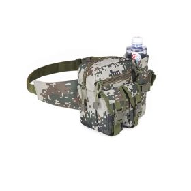 Tactical Denim Waist Bag With Water Bottle Holder For Outdoor Traveling Camping Hunting Cycling (Color: Camouflage)