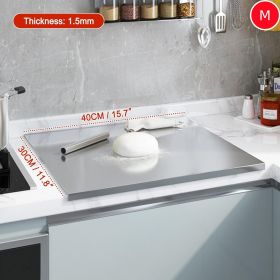 Stainless Steel Cutting Board with Lip for Kitchen Countertop, over Sink Suitable for Meat, Fruits and Vegetables (size: 30CM*40CM)