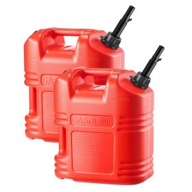 Fuel Container, 5 Gallon, Gas Tank with Spout & Clear Scale, 15 L/min Max Flow Rate, Secure & Leak-proof (Number of Sets: 2 Pack, Color: Red)