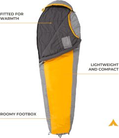 Lightweight, Warm Weather Sleeping Bags for Adults and Kids, Camping, Backpacking, Hiking (Color: orange)
