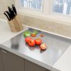 Stainless Steel Cutting Board with Lip for Kitchen Countertop, over Sink Suitable for Meat, Fruits and Vegetables