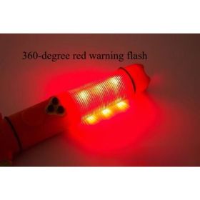 Multi-functional Car Safety Hammer/Cutter W/ Flashlight and Red&Yellow Alert Light (Option: Red1)