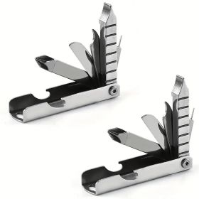 11-in-1 Stainless Steel Multi-Tool w/Folding Knife, Bottle Opener, Screwdriver, Hiking Clip & More - Compact & Portable (Option: 2pcs)